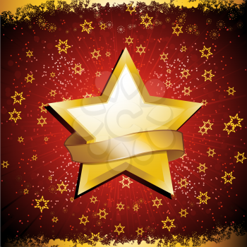Royalty Free Clipart Image of a Background With a Gold Star