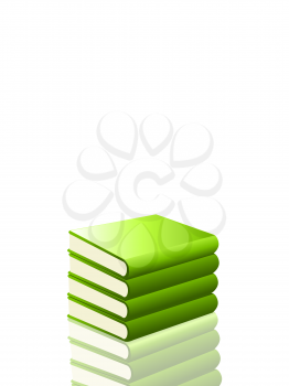 Royalty Free Clipart Image of a Pile of Green Books