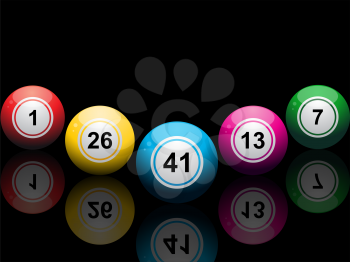 Royalty Free Clipart Image of a Close-up of Lottery Balls
