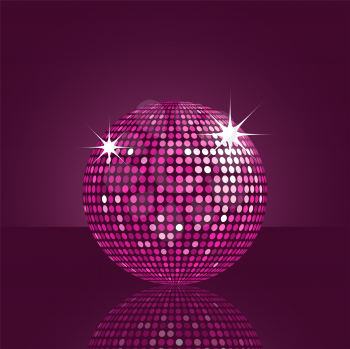 Royalty Free Clipart Image of a Pink Disco Ball Background