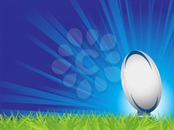 Royalty Free Clipart Image of a Rugby Ball on Grass