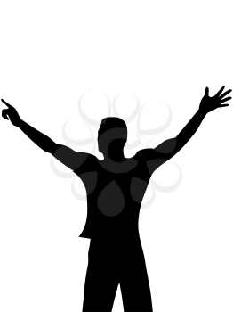 Royalty Free Clipart Image of a Silhouette of a Man Dancing 