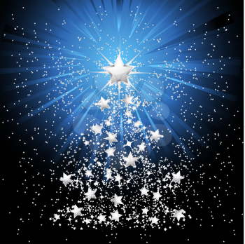 Royalty Free Clipart Image of a Silver Christmas Tree Background