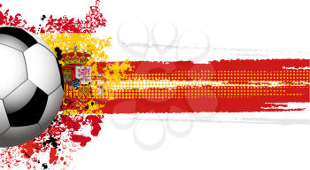 Royalty Free Clipart Image of a Football Banner With the Spanish Flag