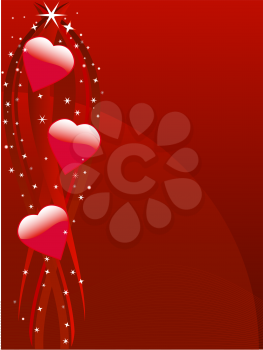 Royalty Free Clipart Image of a Sparkling Heart Background
