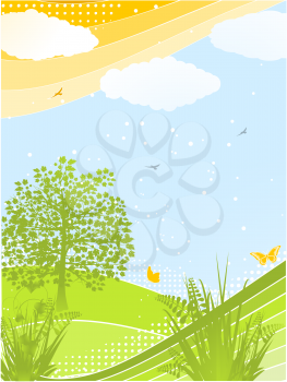 Royalty Free Clipart Image of a Spring Background
