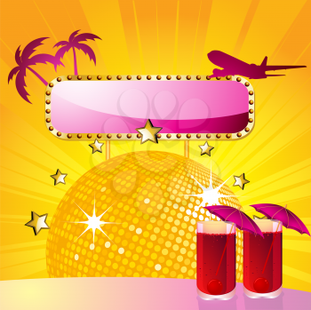 Royalty Free Clipart Image of a Tropical Party Scene