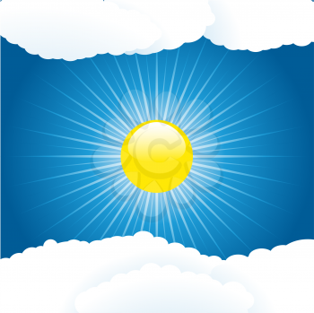 Royalty Free Clipart Image of the Sun in the Sky