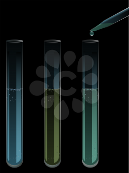 Royalty Free Clipart Image of Test Tubes and a Pipette