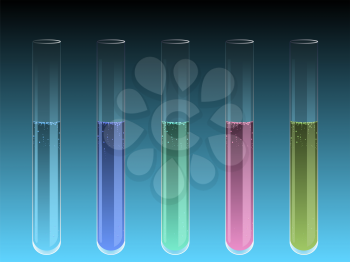 Royalty Free Clipart Image of Colorful Test Tubes