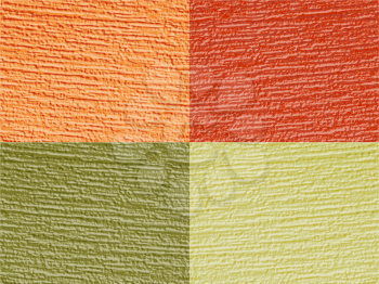 Royalty Free Clipart Image of a Textured Artex Background in Four Colours