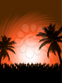 Royalty Free Clipart Image of a Summer Party Scene