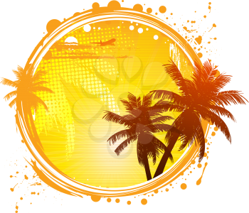 Royalty Free Clipart Image of a Tropical Summer Background