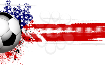 Royalty Free Clipart Image of a Football Banner With Grunge USA Flag