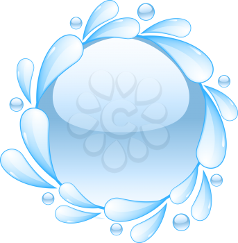 Royalty Free Clipart Image of a Water Splash and Bubble Icon