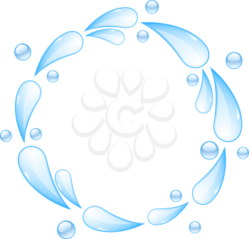 Royalty Free Clipart Image of a Water Splash and Bubble Icon
