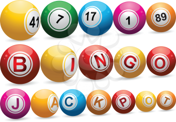 bingo balls on a white background