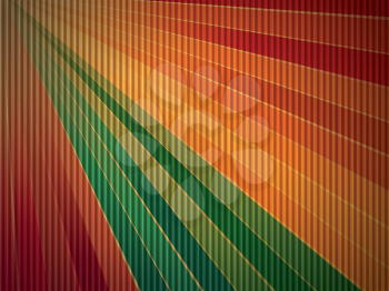 Rainbow star burst on a corrugated card background