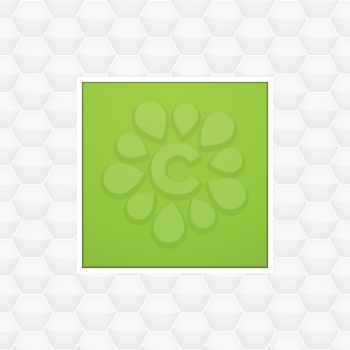 Green Panel on a White Honeycomb Background
