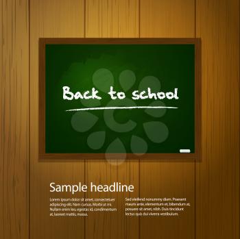 Royalty Free Clipart Image of a Blackboard on Wood