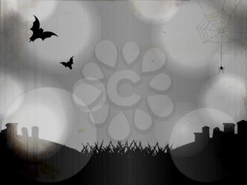 Royalty Free Clipart Image of a Halloween Graveyard