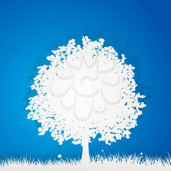 Royalty Free Clipart Image of a Paper Tree Background