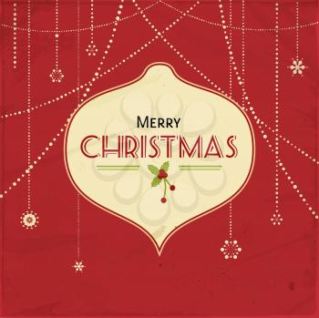 Royalty Free Clipart Image of a Christmas Ornament Greeting