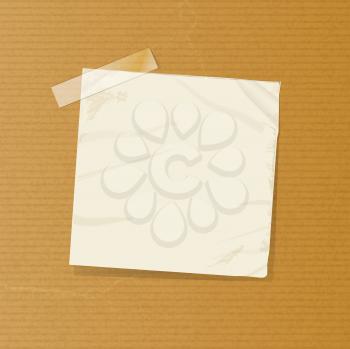 crumpled Note on a Brown PaperTexture Background 