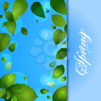 Spring Background with Leafs and Sample Text