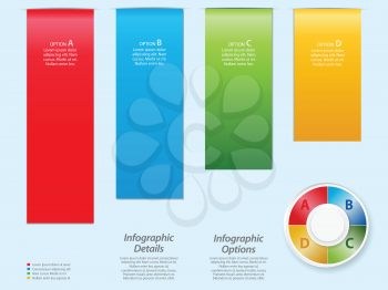 Infographic Light Blue Background with Options Button and Text
