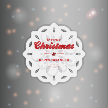 White Christmas Snowflake with Text Over Glowing Background