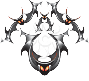 Royalty Free Clipart Image of Flying Bats