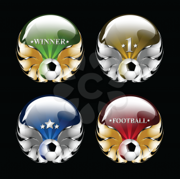 Royalty Free Clipart Image of a Football Icons