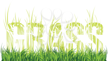Royalty Free Clipart Image of Grass and the Word Grass