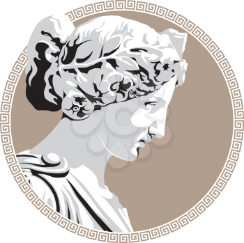 Royalty Free Clipart Image of a Greek Statue