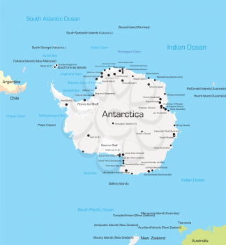 Royalty Free Clipart Image of a Map of Antarctica