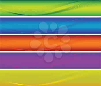 Royalty Free Clipart Image of Colourful Banners