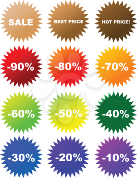 Royalty Free Clipart Image of a Set of Price Labels