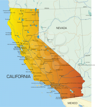 Royalty Free Clipart Image of a Map of California