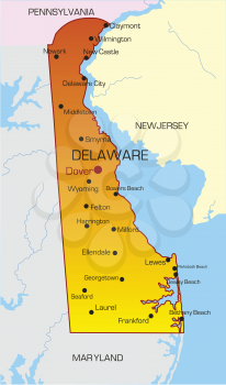 Royalty Free Clipart Image of a Map of the State of Delaware