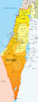 Royalty Free Clipart Image of a Map of Israel