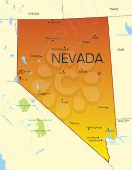 Royalty Free Clipart Image of a Map of Nevada