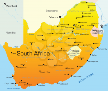 Royalty Free Clipart Image of a Map of South Africa