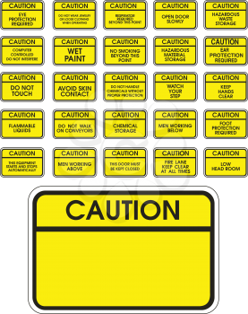 Royalty Free Clipart Image of a Caution Signs
