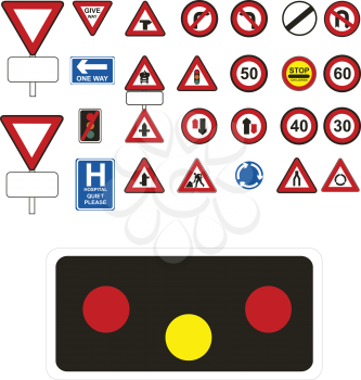 Royalty Free Clipart Image of Traffic Signs