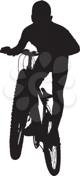 Royalty Free Clipart Image of a Person on a Bike