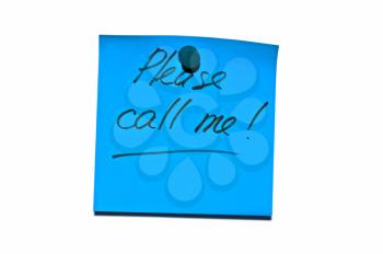 Royalty Free Photo of a Sticky Post it Note Saying Please Call Me