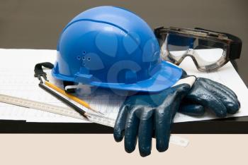 Royalty Free Photo of Builders Equipment on a Table