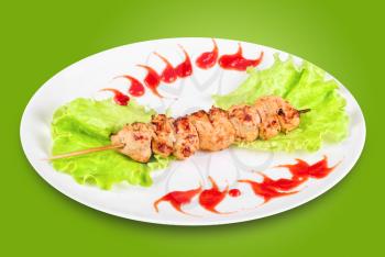 Royalty Free Photo of a Grilled Chicken Skewer