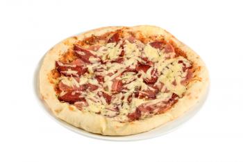 Royalty Free Photo of a Salami Pizza